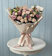 Букет цветов из:  Розы и Лизиантусы #REPLACE_PRED# Сосново Ленинградская область