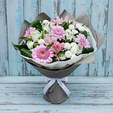 Букет цветов из:  Герберы, Альстромерии и Хризантемы #REPLACE_PRED# Сосново Ленинградская область