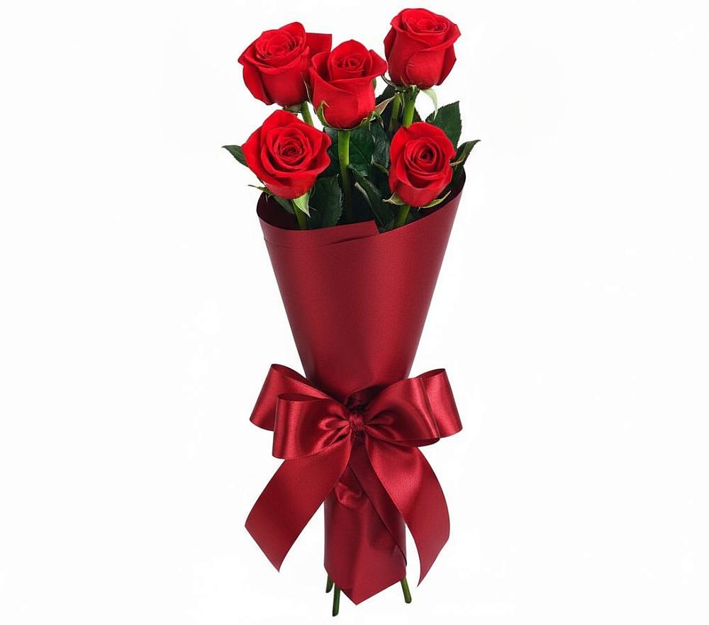 Букет 5 Красных роз Эдлесс Лав в Сосново Ленинградская область