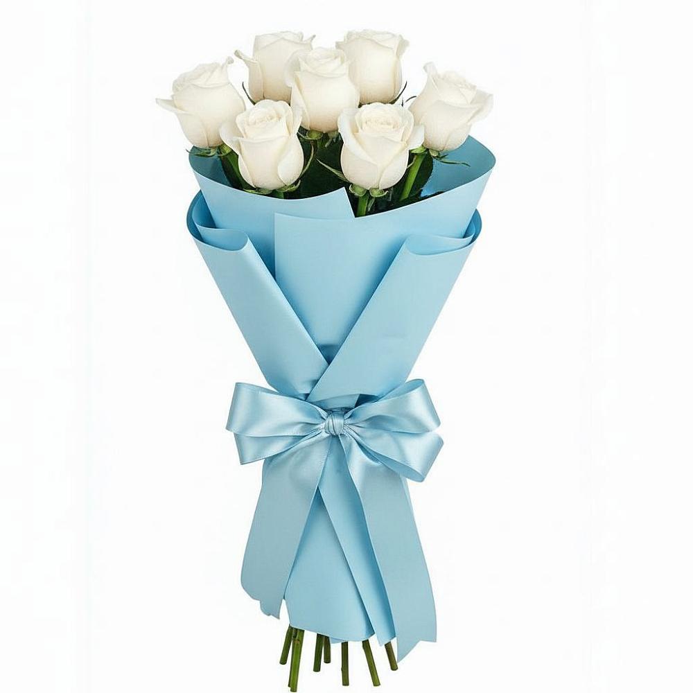 Букет 7 белых роз Проуд в Сосново Ленинградская область