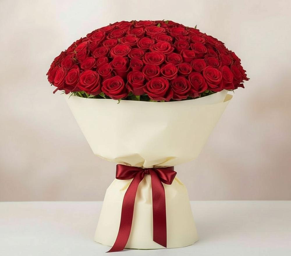 Букет 101 Красная роза Милано в Сосново Ленинградская область