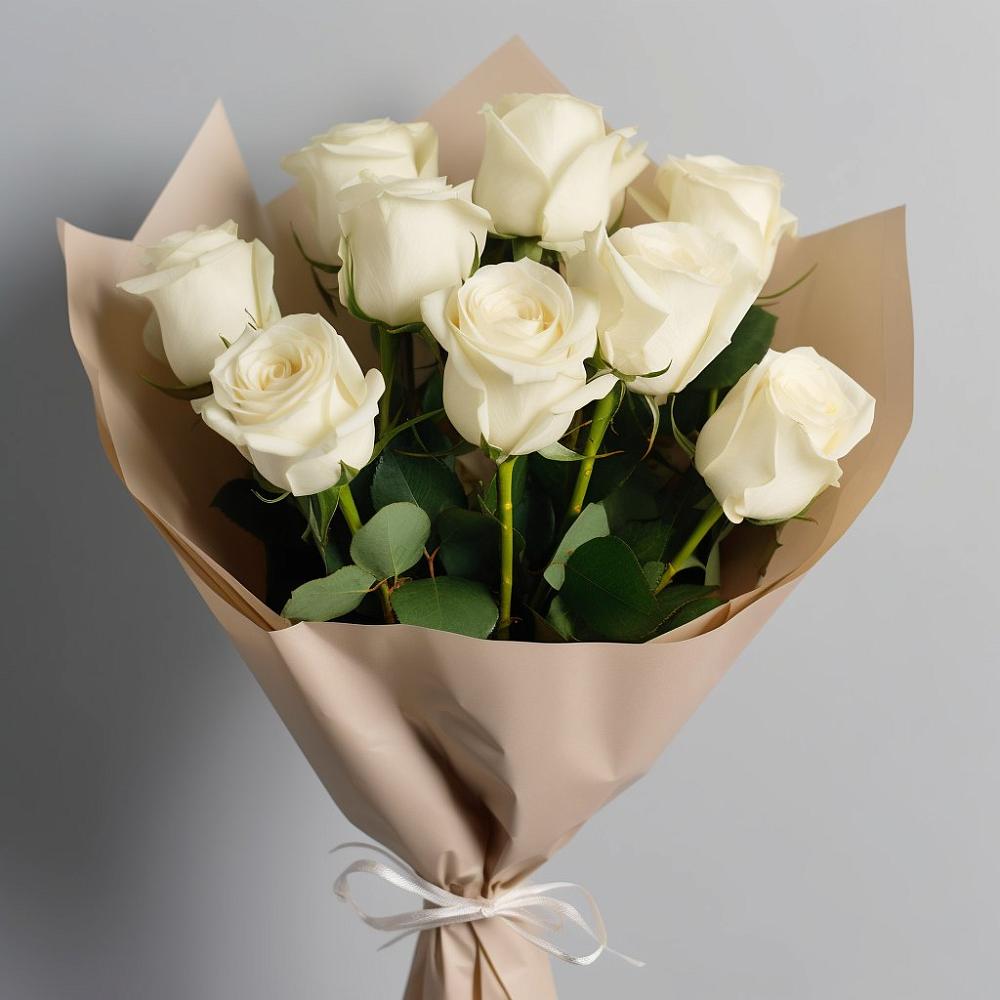 Букет 9 Белых роз Эдлесс Лав в Сосново Ленинградская область
