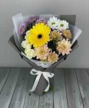 Букет цветов из:  Розы, Герберы и Хризантемы в Сосново Ленинградская область