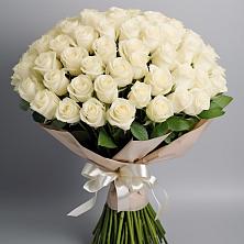 Букет 101 беля роза Белоснежка в Сосново Ленинградская область