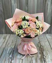 Букет цветов из:  Гвоздики, Розы и Хризантемы в Сосново Ленинградская область