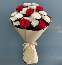 Букет цветов из:  Розы и Хризантемы в Сосново Ленинградская область