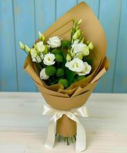 Букет цветов из:  Хризантемы и Лизиантусы в Сосново Ленинградская область