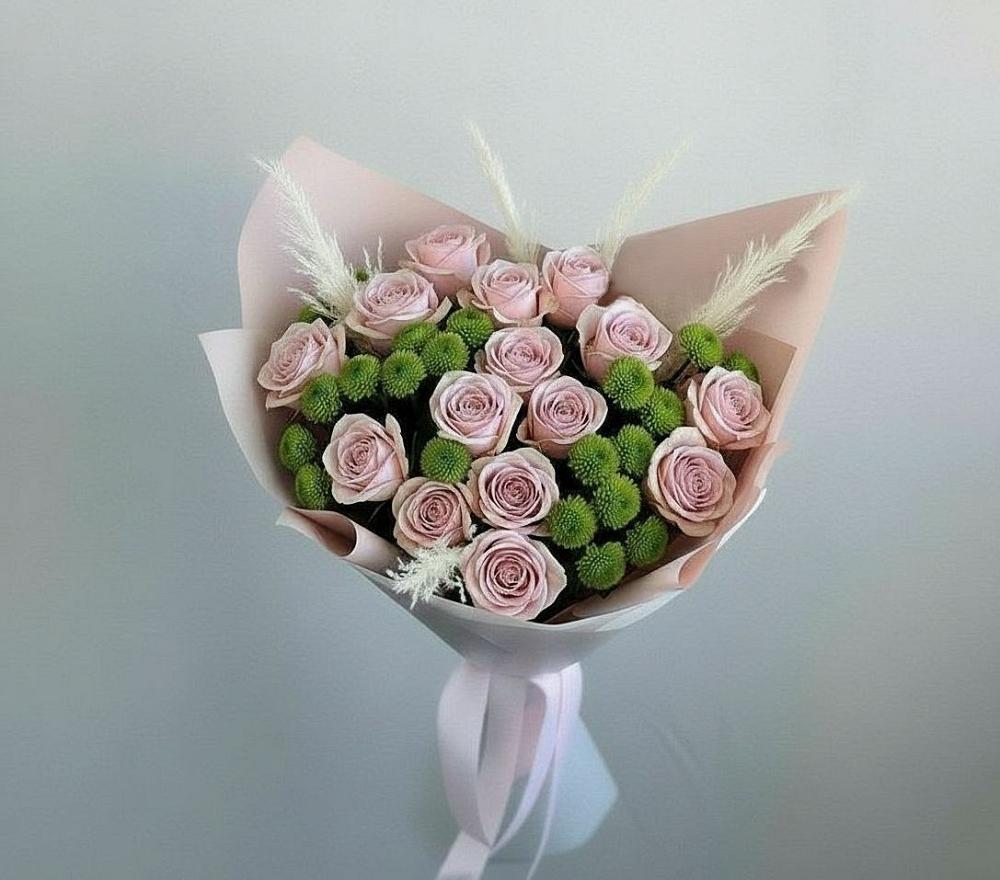 Букет цветов из: Розы и Хризантемы в Сосново Ленинградская область