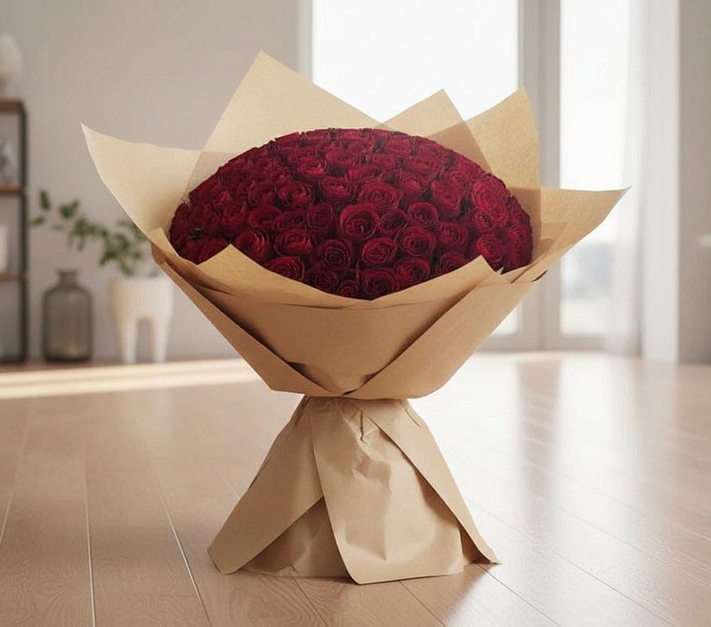Букет 101 Красная роза в Сосново Ленинградская область