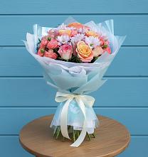 Букет цветов из:  Хризантемы и Розы #REPLACE_PRED# Сосново Ленинградская область