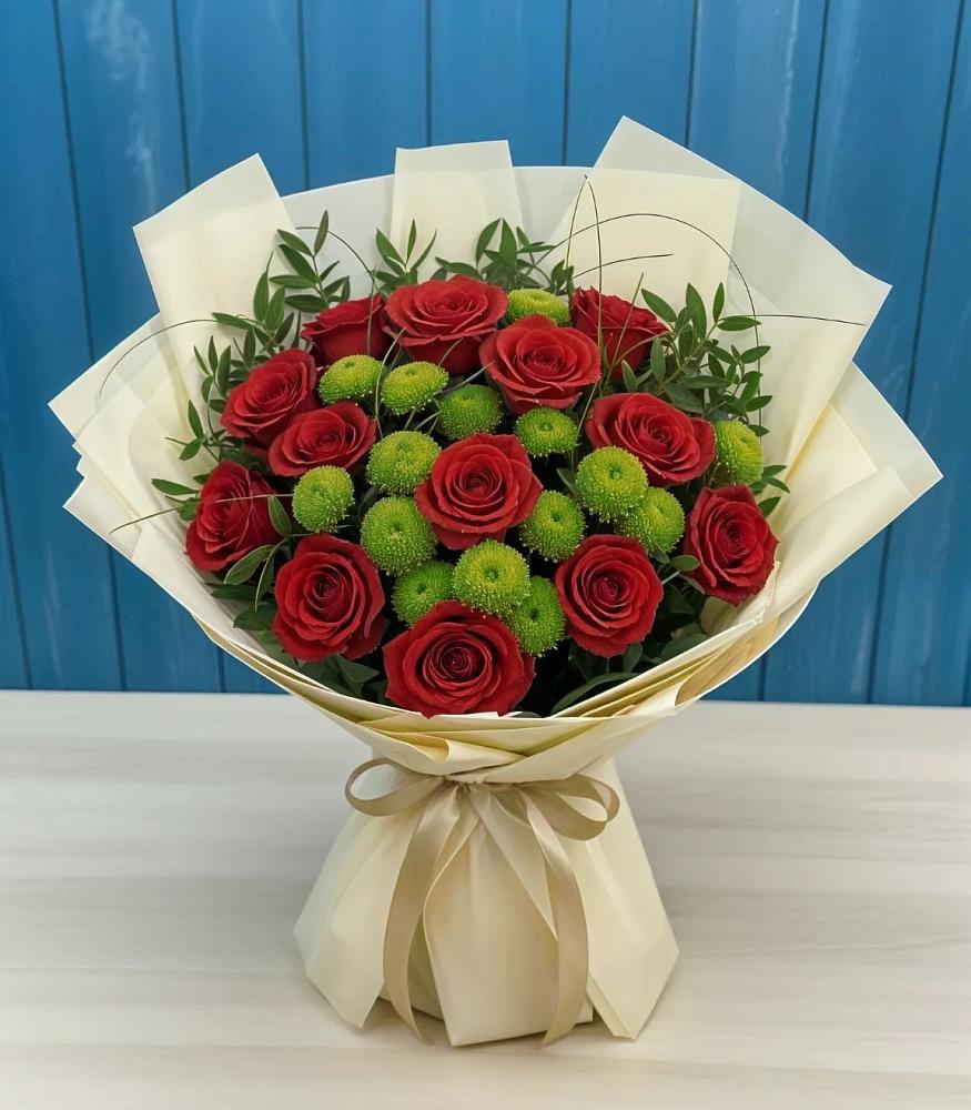 Букет цветов из: Розы и Хризантемы в Сосново Ленинградская область