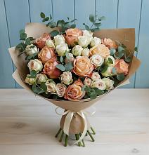Букет цветов из:  Альстромерии и Розы #REPLACE_PRED# Сосново Ленинградская область